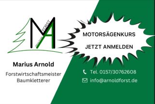 Werbung Motorsägenkurs Marius Arnold